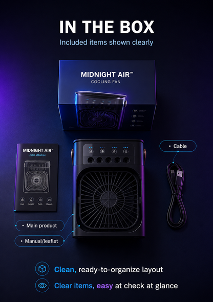 Midnight Air™ | 3 in 1 Personal Bedside Cooling System